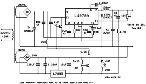 adjustable switching power supply electronic circuit