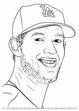 Draw Clayton Kershaw Baseball Drawing Step Players Tutorials sketch template