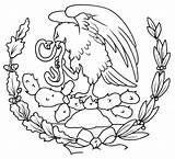 Bandera Escudo Colorear Aguila Patrios Mexicana sketch template