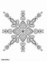 Coloring Pages Snowflake Doodle Alley sketch template