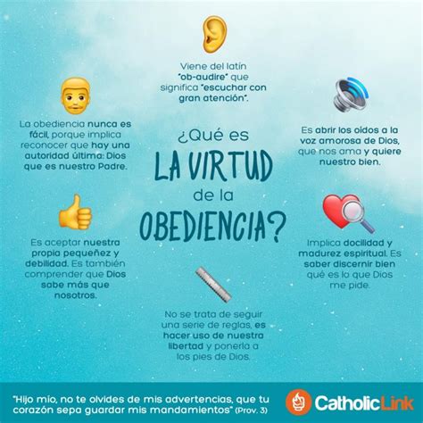 Infografía ¿qué Es La Virtud De La Obediencia Catholic Link