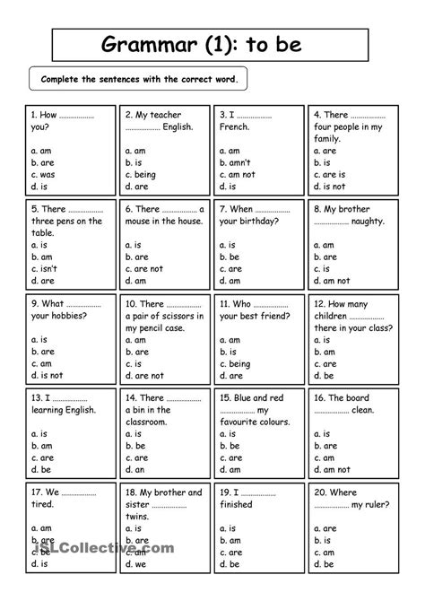 primary  english grammar worksheets
