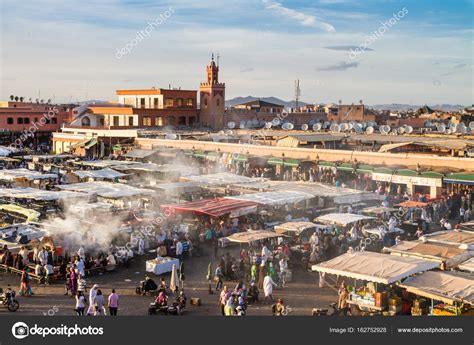 jamaa el fna market square  sunset marrakesh morocco north africa stock photo  kasto