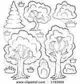 Trees Shrubs Flowers Clipart Cartoon Vector Shrubbery Lush Outlined Royalty Visekart Coloring Pages Template Small sketch template