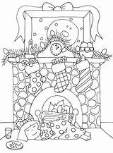 Christmas Fireplace Coloring Dolls Stamps Dearie Pages Digi Books Drawing Color Embroidery Adult Beautiful Designs Digital Freedeariedollsdigistamps Getdrawings Getcolorings Book sketch template
