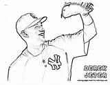 Yankees Derek Jeter Getcolorings Yanke sketch template