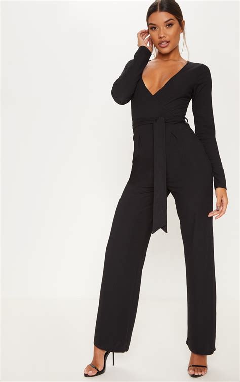 black tie waist jumpsuit prettylittlething