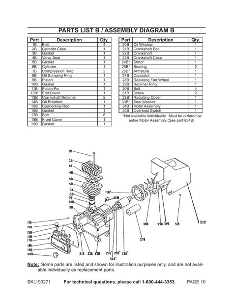 wiring diagram central pneumatic air compressor parts diagram
