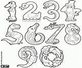 Animals Numbers Coloring Pages Printable Number sketch template