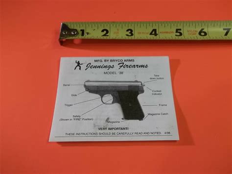 jenningsbryco firearms model  pistol instructions manual