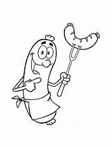 Coloring Pages Sausages Printable Color Kids sketch template