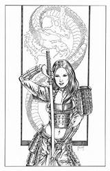 Coloring Samurai Female Pages Girl Foust Mitch Warrior Sketch Drawings Samuria Knight Tattoo Comic Es Sold Galleryhip Visit Paper Choose sketch template