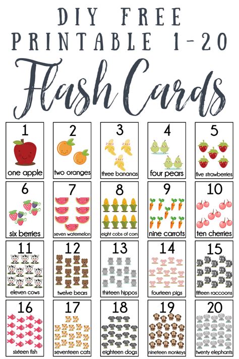 diy number flash cards  printable extreme couponing mom