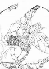 Kratos God Deus Sponsored Coloringcity Getcolorings Atacando sketch template