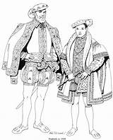 Renaissance 1550 Kleidung Engeland Coloriage Malvorlage Colorier Xvi Stimmen Chevalier Coloringpagesfun Enregistrée sketch template