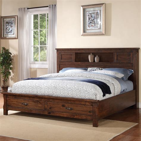 legends furniture restoration rustic california king bed   drawer