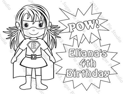 personalized printable superhero girl birthday party favor etsy