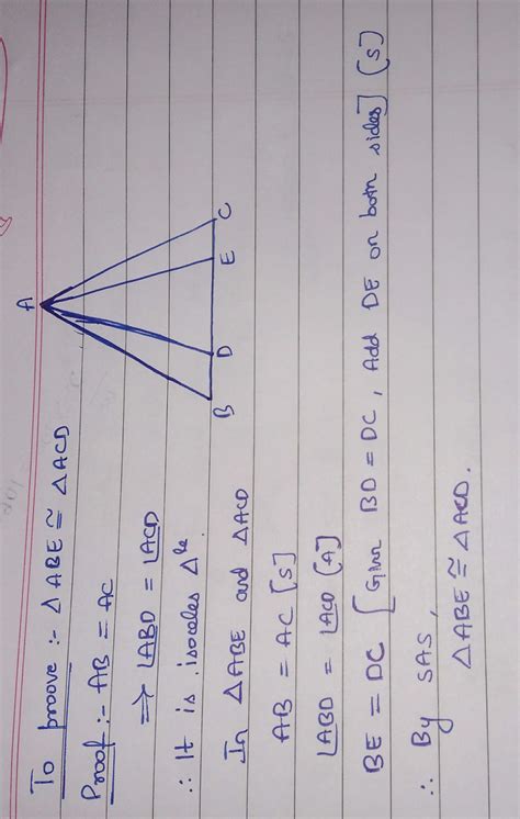 In The Given Figure Ab Ac Bd Ec Prove Triangle Abc Is