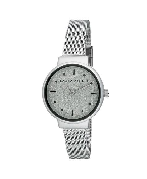 Laura Ashley Spray Silver Mesh Powered Glitz Dial Watch And Reviews All