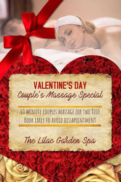 copy  valentines day couples massage spa special flyer ad postermywall