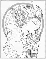 Coloring Pages Fairy Adult Fantasy Drawings Books Printable Color Adults Fenech Drawing Sheets Színez Line Book Colorful Draw Mythology Selina sketch template