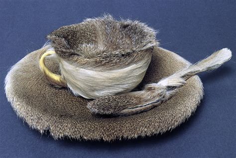 meret oppenheim object fur covered cup saucer  spoon article