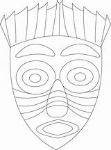 Mask Coloring Printable Pages Kids African Masks Drawing Template Indian Drama Print Para Mayan Colorir Face Red Clipart Africanas Tribal sketch template