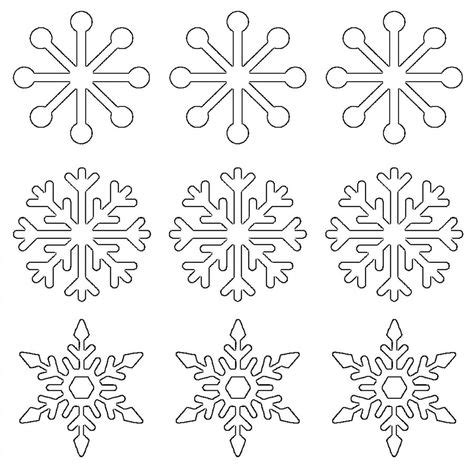 printable snowflake templates large small stencil patterns ea