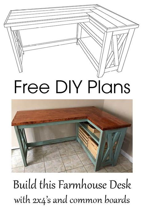 plans diy farmhouse desk diy furniture plans diy