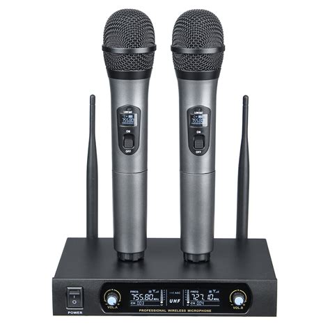 uhf receiver  channel wireless microphone system bass good sounds ktv party sing home