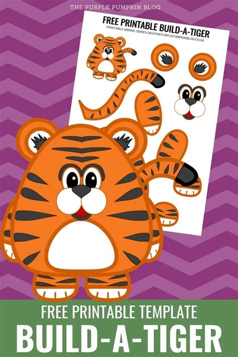 build  tiger  printable paper tiger craft template tiger