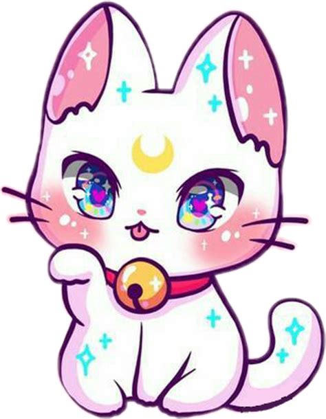 freetoedit cute kawaii cat sparkle magic manekineko