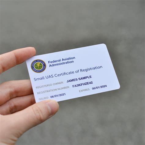 faa drone registration id card recreational  part  faa drone