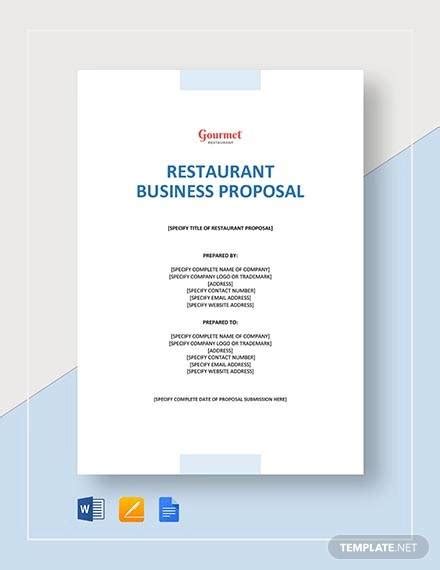 sample restaurant proposals   ms word pages google docs