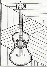 Ukulele Template Sheet Drawing Coloring Sketch Pages sketch template