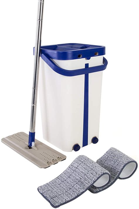 cleaning flat mop  bucket set  swivel head mop  washable microfiber pads