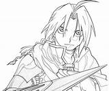 Edward Elric Pages Coloring Getcolorings Alchemist Fullmetal sketch template