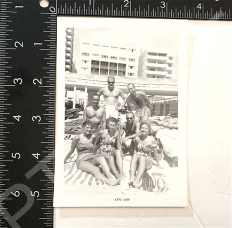 1960s vtg orig photo sexy beach gang shirtless men hairy chests bikini