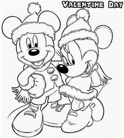 valentine coloring pages disney mickey  minnie mouse