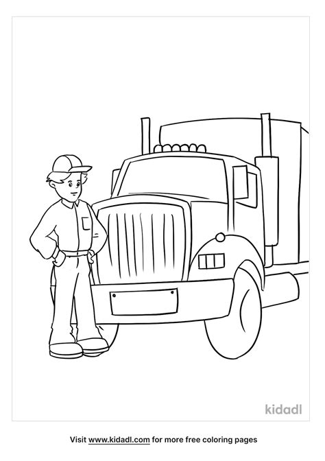 truck driver coloring page coloring page printables kidadl