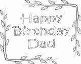 Birthday Happy Coloring Pages Dad Daddy sketch template