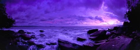 horizon purple sea ocean nature sunset hd wallpaper