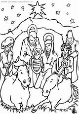 Coloring Nativity Scene Large Pages sketch template