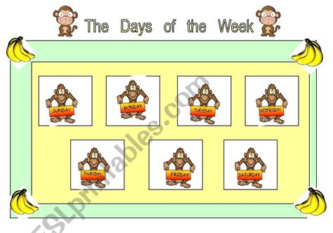 english worksheets  sheet days   week cards  poster today