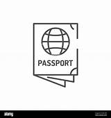 Stroke Editable Passport sketch template