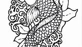 Coloring Pages Koi Japanese Popular sketch template