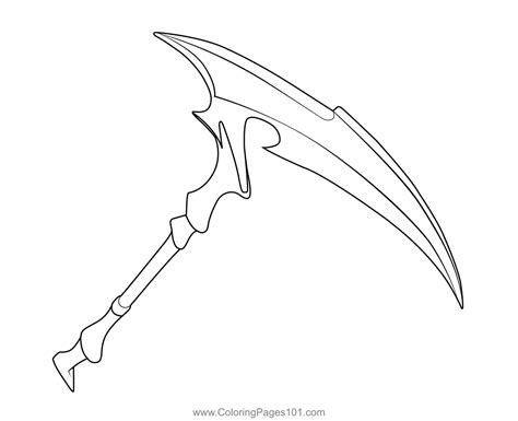 skull sickle pickaxe fortnite coloring page   coloring pages