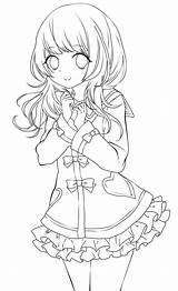 Anime Girl Cute Lineart Chifuyu San sketch template