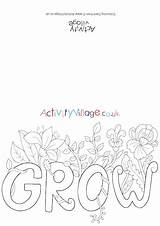 Colouring Grow Card Pages Cards Village Activity Explore sketch template