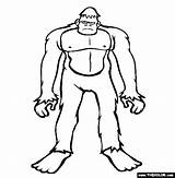 Bigfoot Yeti Cryptids Coloringhome sketch template